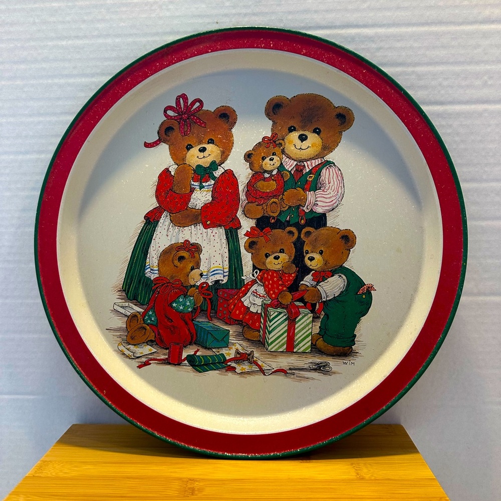 Vintage Wim Schimmer The Bear Family Serving Tray Tin Potpourri Press Hong Kong